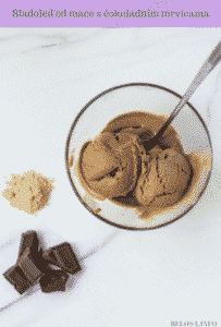Sladoled od mace s čokoladnim mrvicama - maca korijen